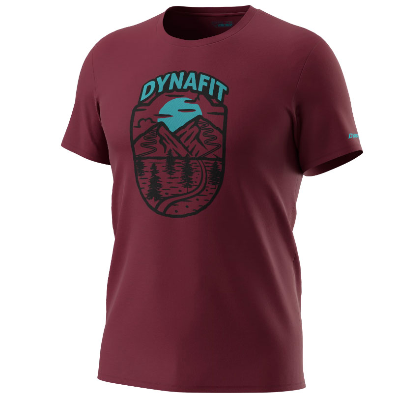 tričko DYNAFIT Graphic Co M S/S Tee burgundy/horizon